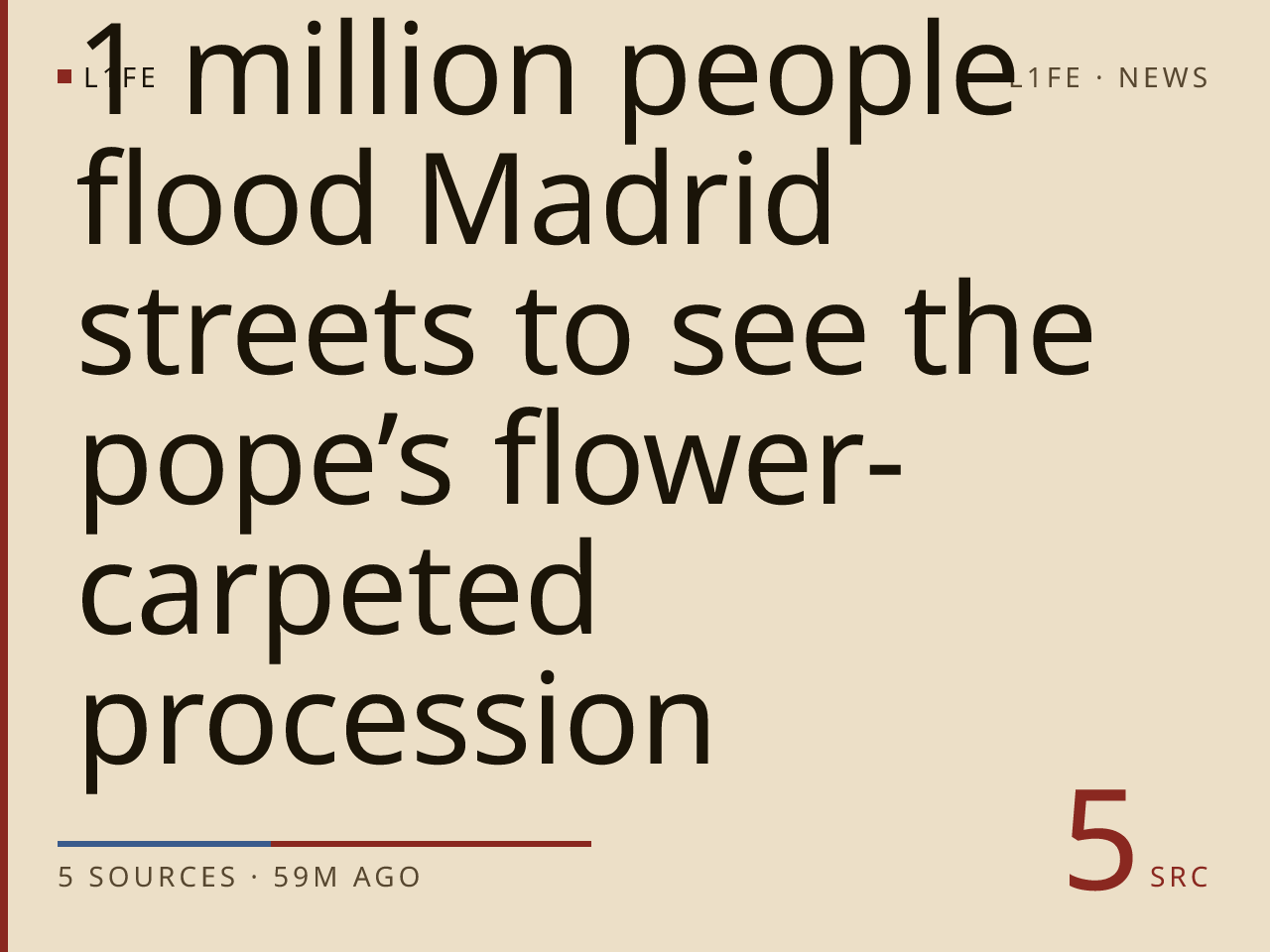 1 million people flood Madrid streets to see the pope’s flower-carpeted procession