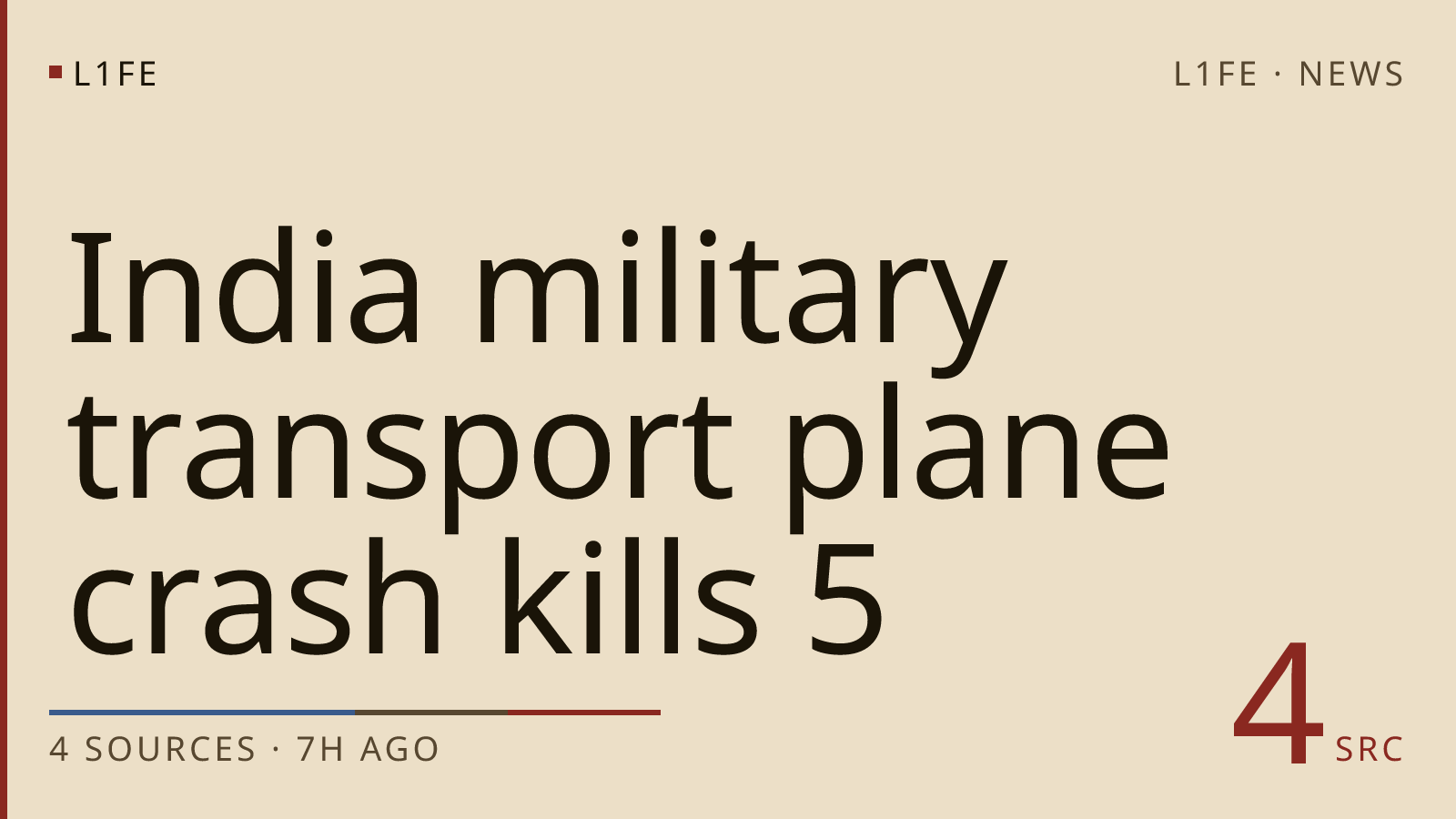 India military transport plane crash kills 5
