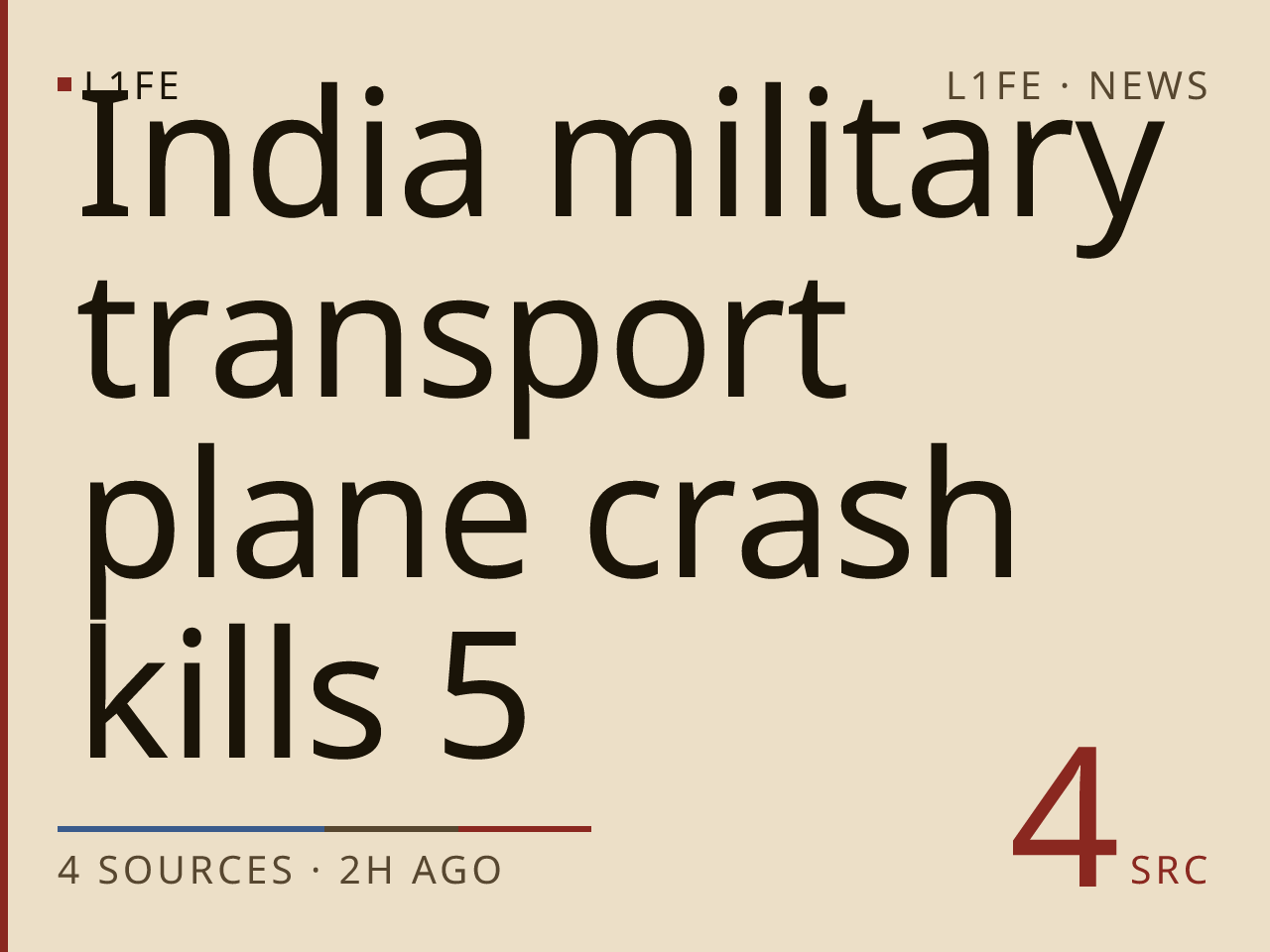 India military transport plane crash kills 5