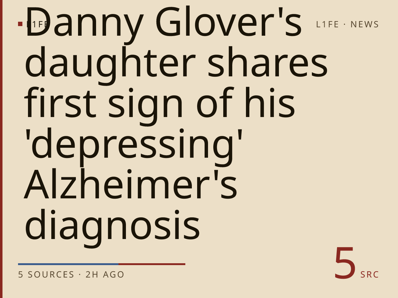 Danny Glover's daughter shares first sign of his 'depressing' Alzheimer's diagnosis