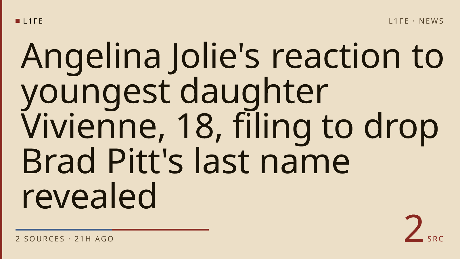 Angelina Jolie's reaction to youngest daughter Vivienne, 18, filing to drop Brad Pitt's last name revealed