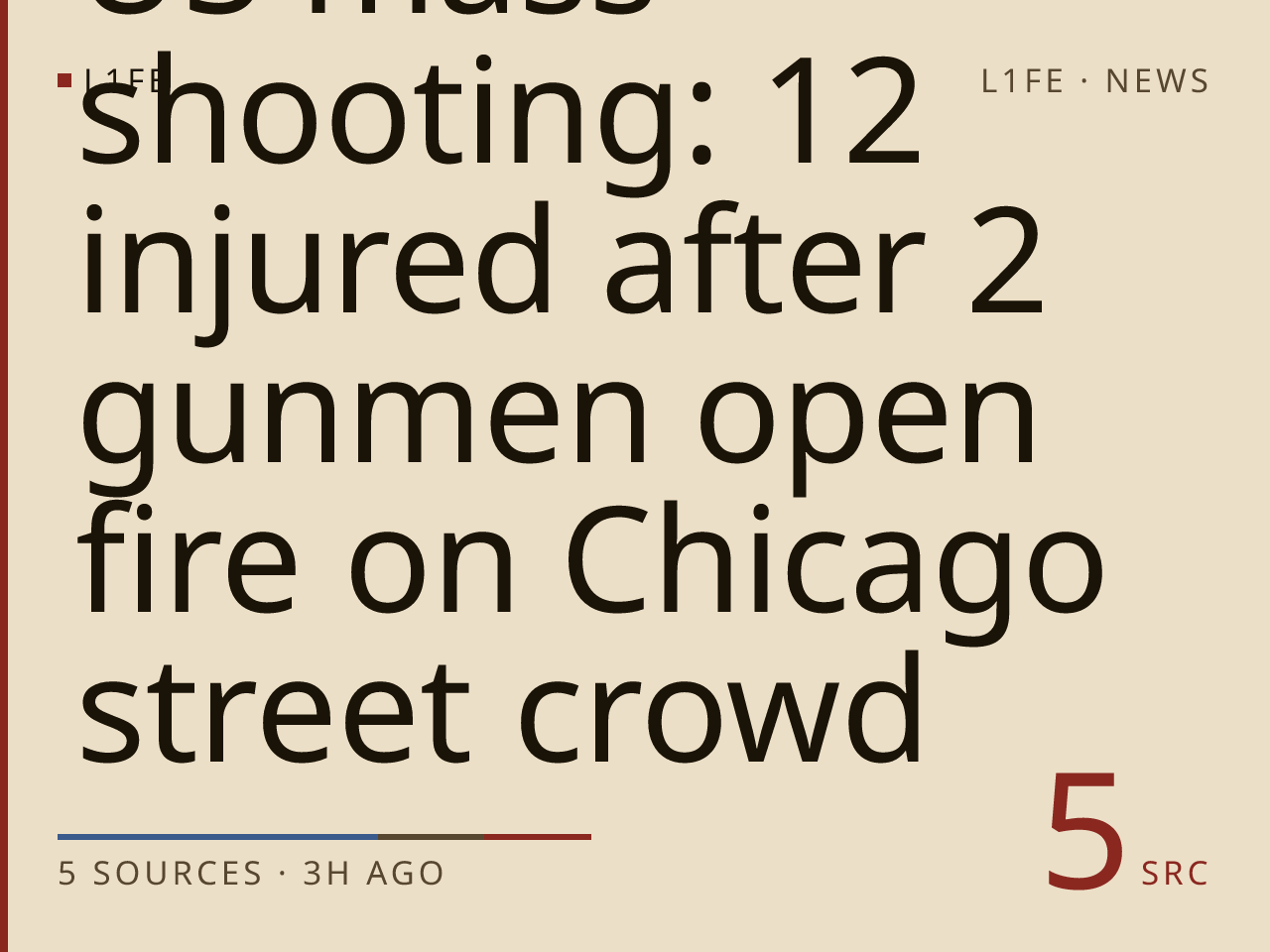 US mass shooting: 12 injured after 2 gunmen open fire on Chicago street crowd
