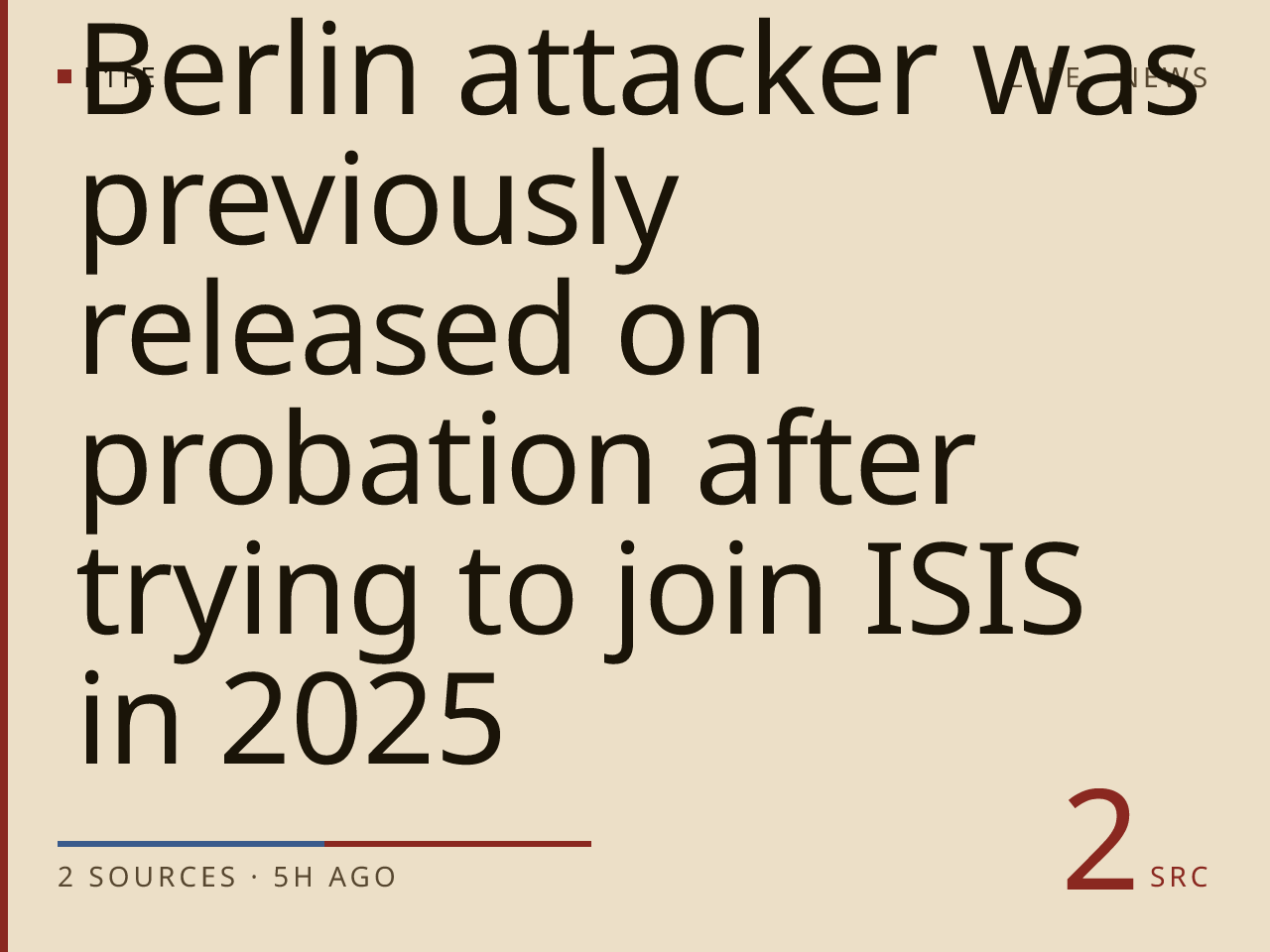 Berlin attacker was previously released on probation after trying to join ISIS in 2025