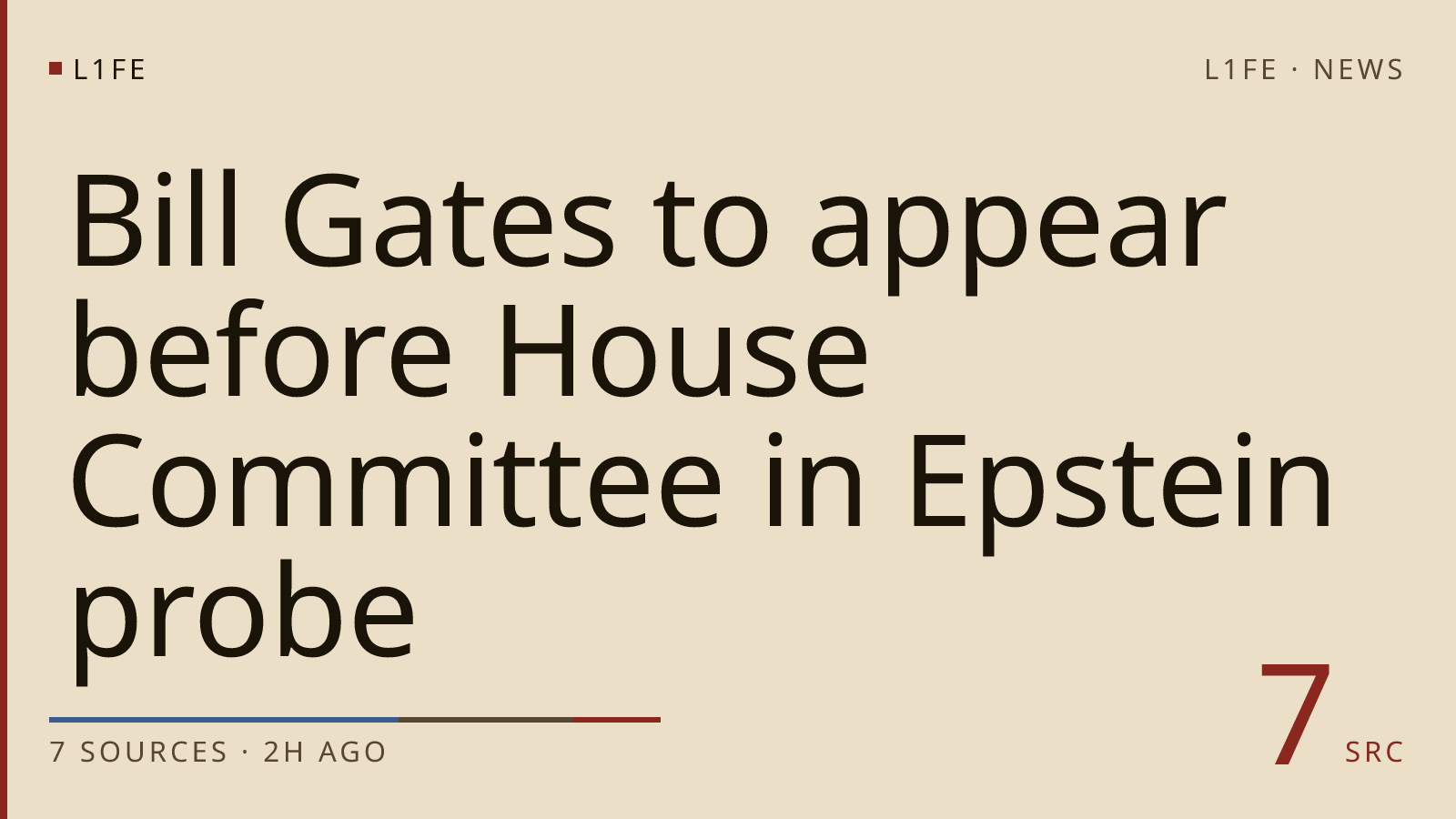 Bill Gates to appear before House Committee in Epstein probe