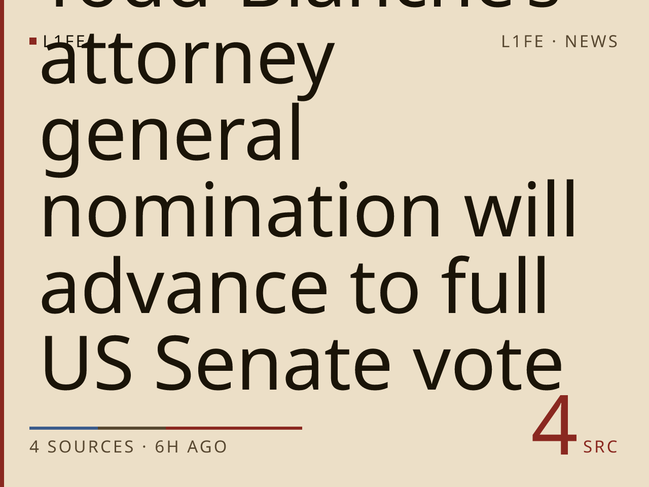 Todd Blanche’s attorney general nomination will advance to full US Senate vote