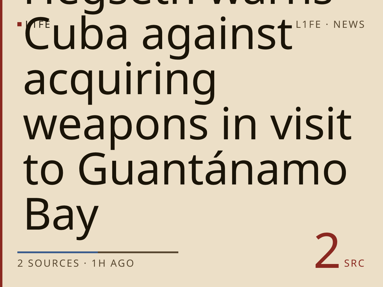 Hegseth warns Cuba against acquiring weapons in visit to Guantánamo Bay