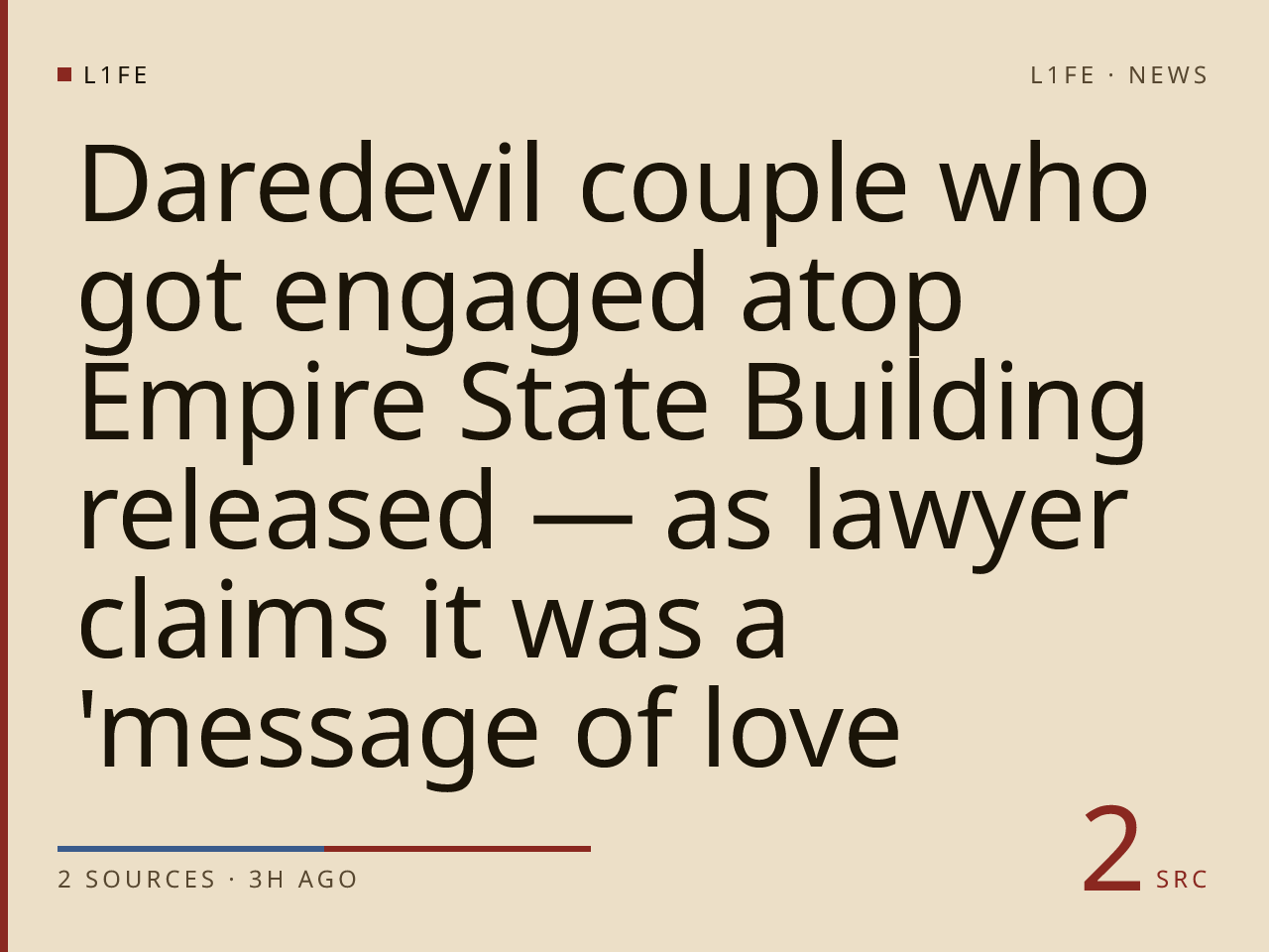 Daredevil couple who got engaged atop Empire State Building released — as lawyer claims it was a 'message of love