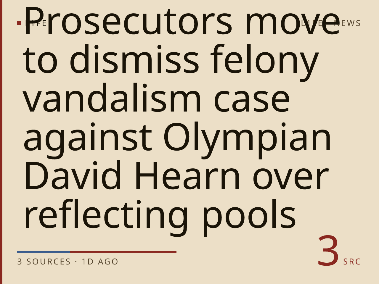 Prosecutors move to dismiss felony vandalism case against Olympian David Hearn over reflecting pools