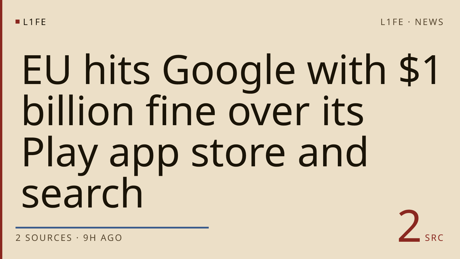 EU hits Google with $1 billion fine over its Play app store and search