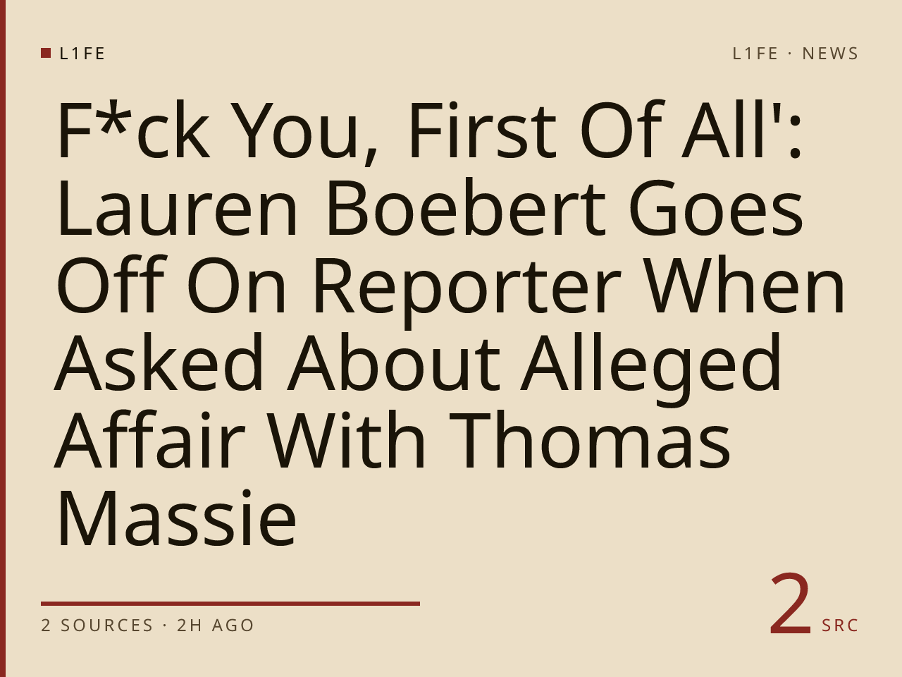F*ck You, First Of All': Lauren Boebert Goes Off On Reporter When Asked About Alleged Affair With Thomas Massie