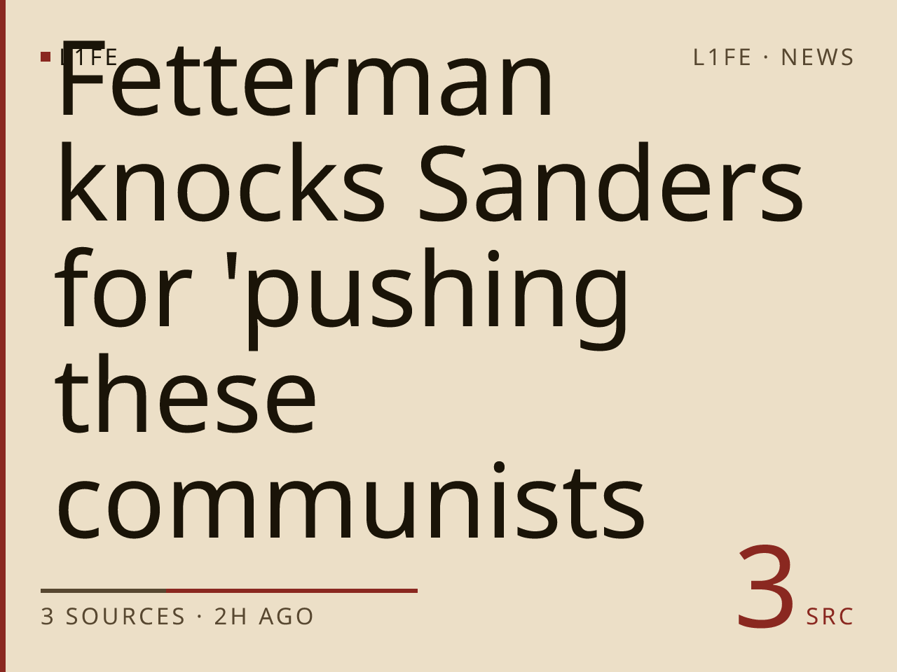 Fetterman knocks Sanders for 'pushing these communists