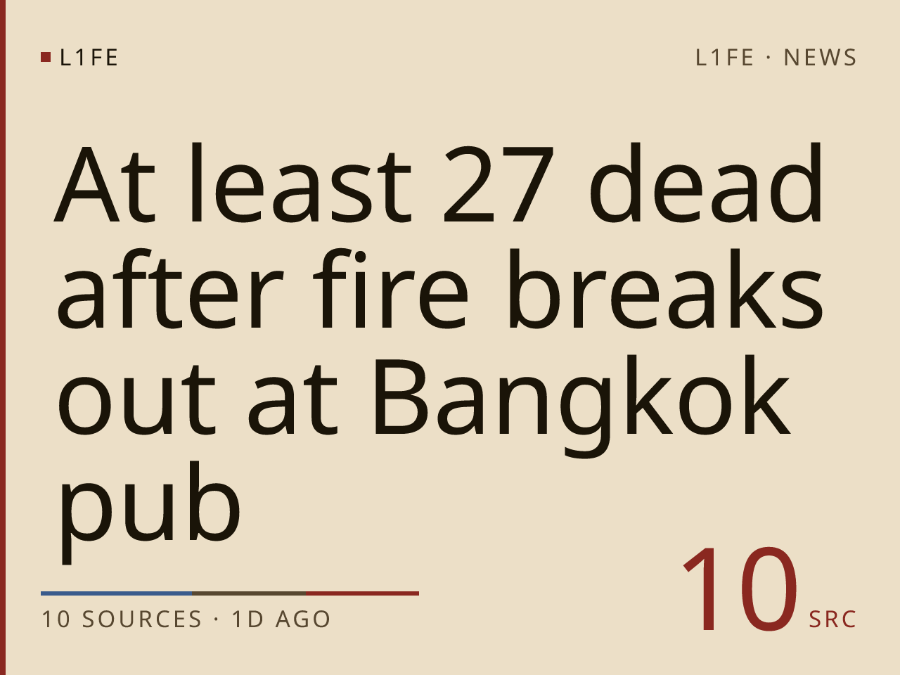 At least 27 dead after fire breaks out at Bangkok pub