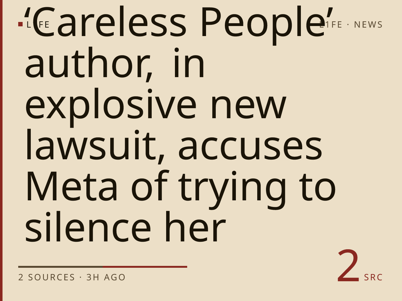 ‘Careless People’ author, in explosive new lawsuit, accuses Meta of trying to silence her