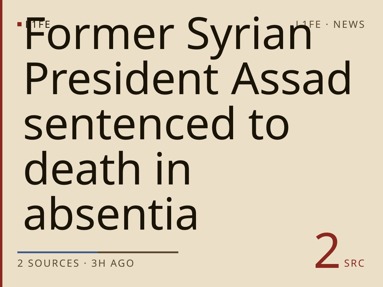 Former Syrian President Assad sentenced to death in absentia