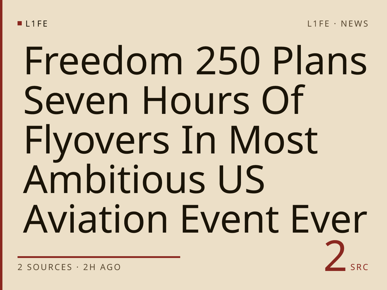 Freedom 250 Plans Seven Hours Of Flyovers In Most Ambitious US Aviation Event Ever