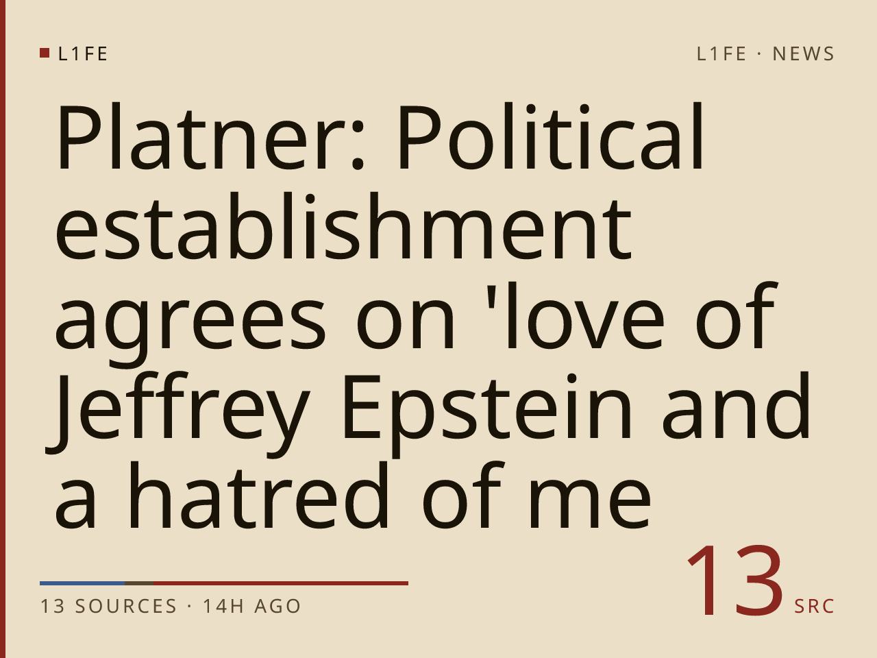 Platner: Political establishment agrees on 'love of Jeffrey Epstein and a hatred of me