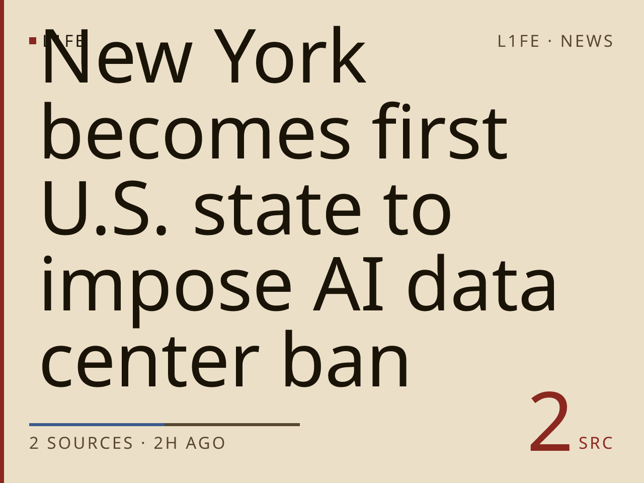 New York becomes first U.S. state to impose AI data center ban