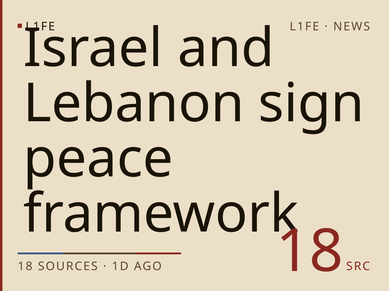 Israel and Lebanon sign peace framework