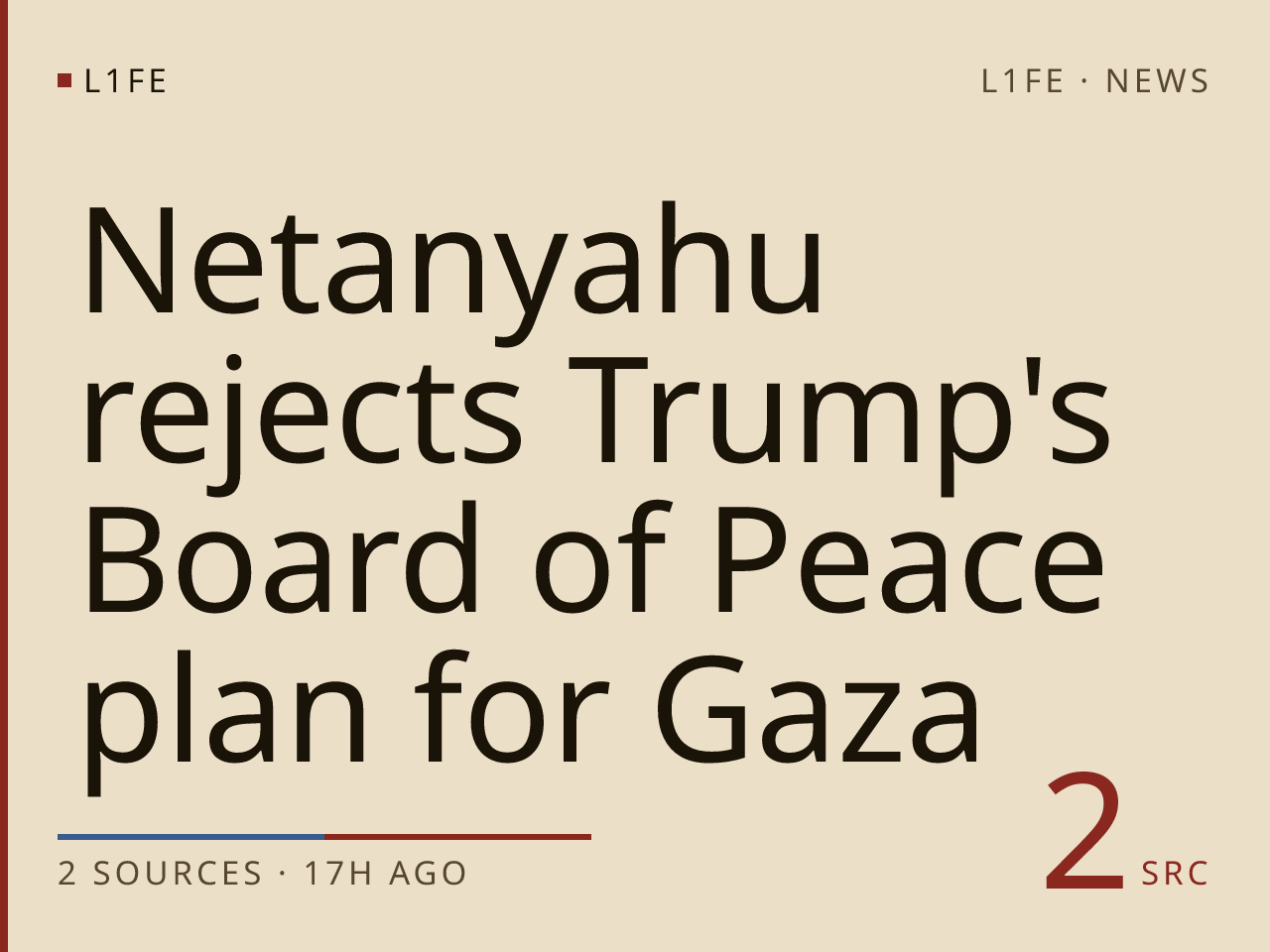 Netanyahu rejects Trump's Board of Peace plan for Gaza