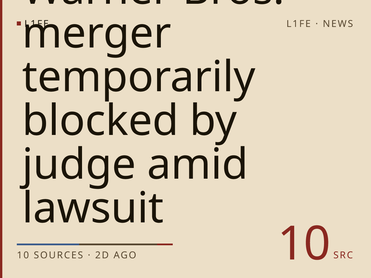 Paramount-Warner Bros. merger temporarily blocked by judge amid lawsuit