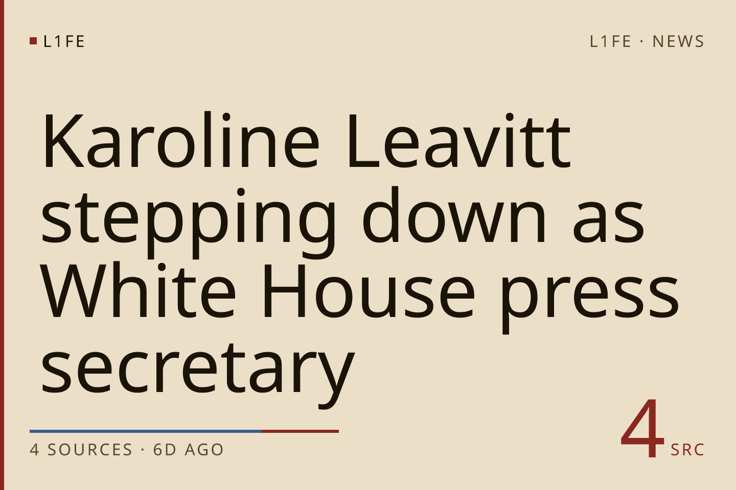 Karoline Leavitt stepping down as White House press secretary
