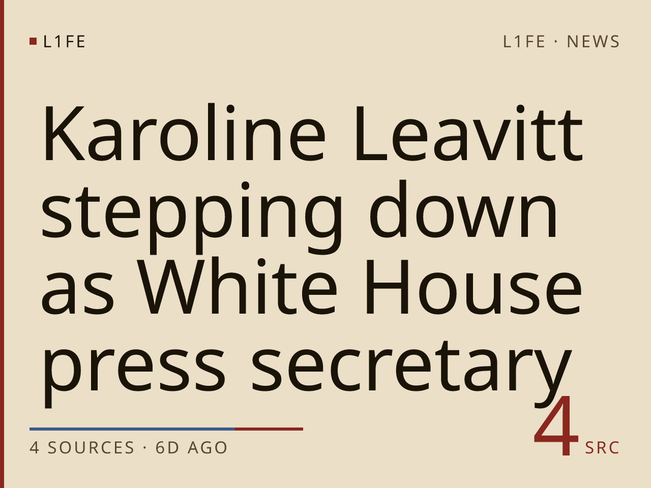 Karoline Leavitt stepping down as White House press secretary