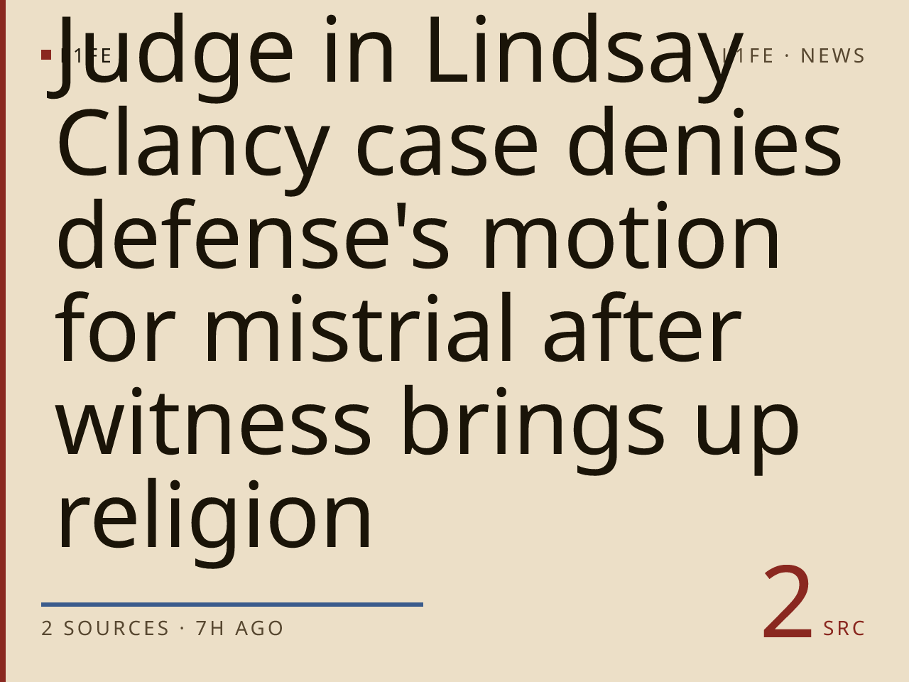 Judge in Lindsay Clancy case denies defense's motion for mistrial after witness brings up religion