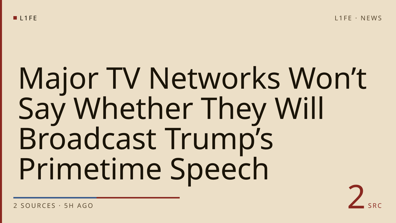 Major TV Networks Won’t Say Whether They Will Broadcast Trump’s Primetime Speech