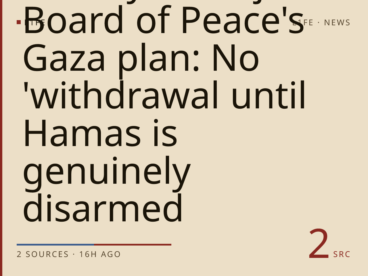 Netanyahu rejects Board of Peace's Gaza plan: No 'withdrawal until Hamas is genuinely disarmed