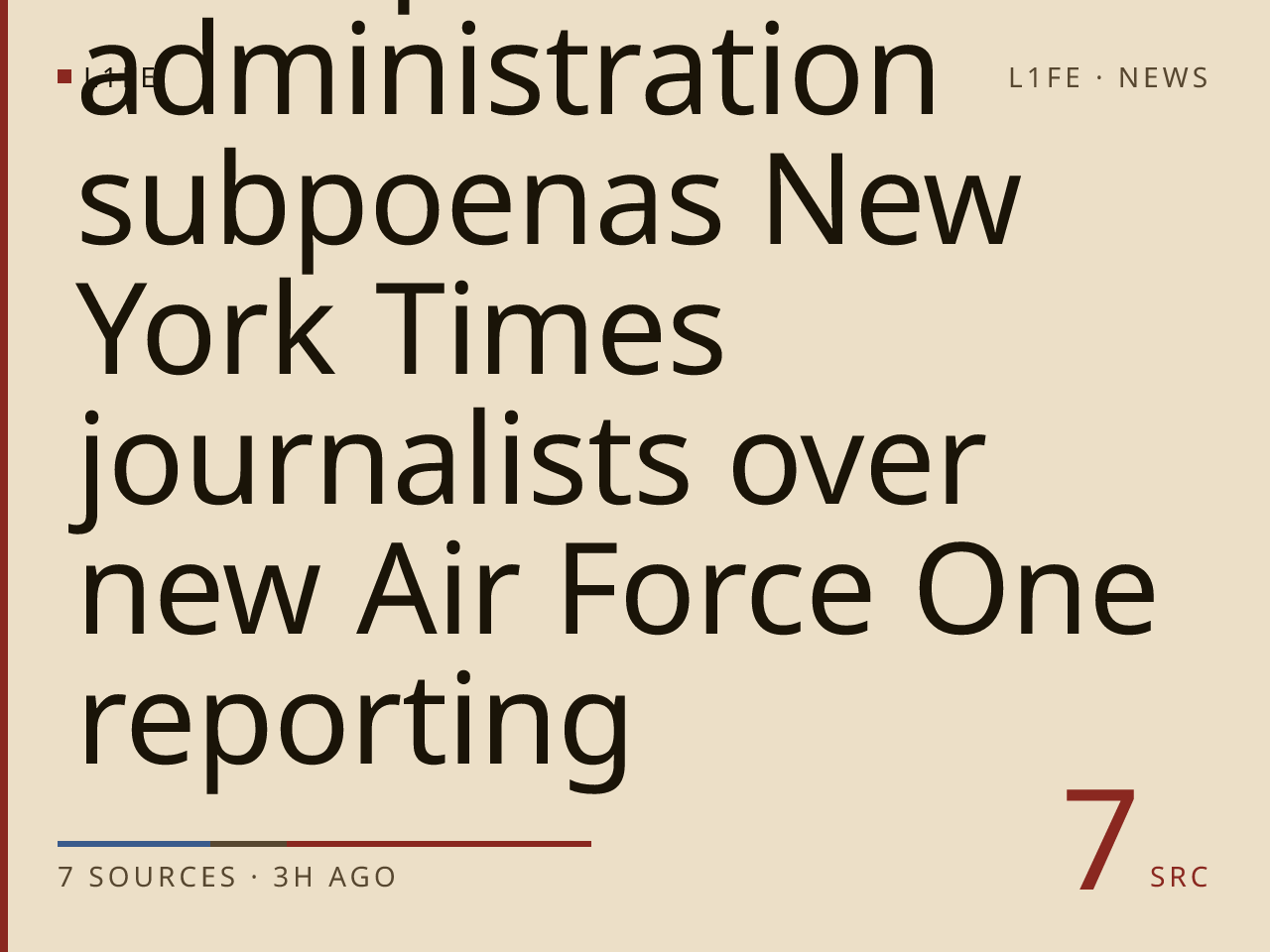 Trump administration subpoenas New York Times journalists over new Air Force One reporting