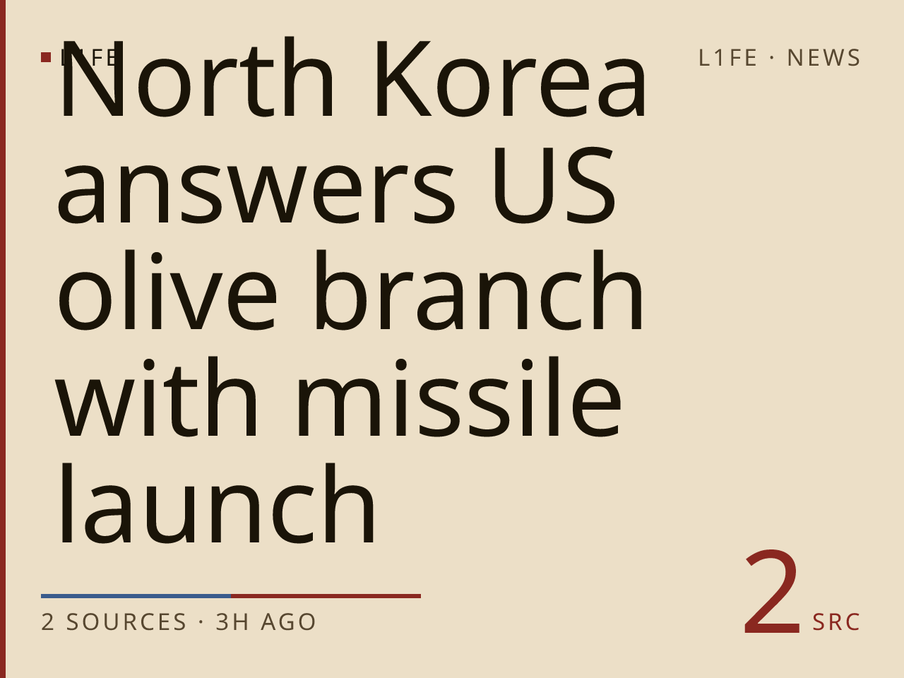 North Korea answers US olive branch with missile launch