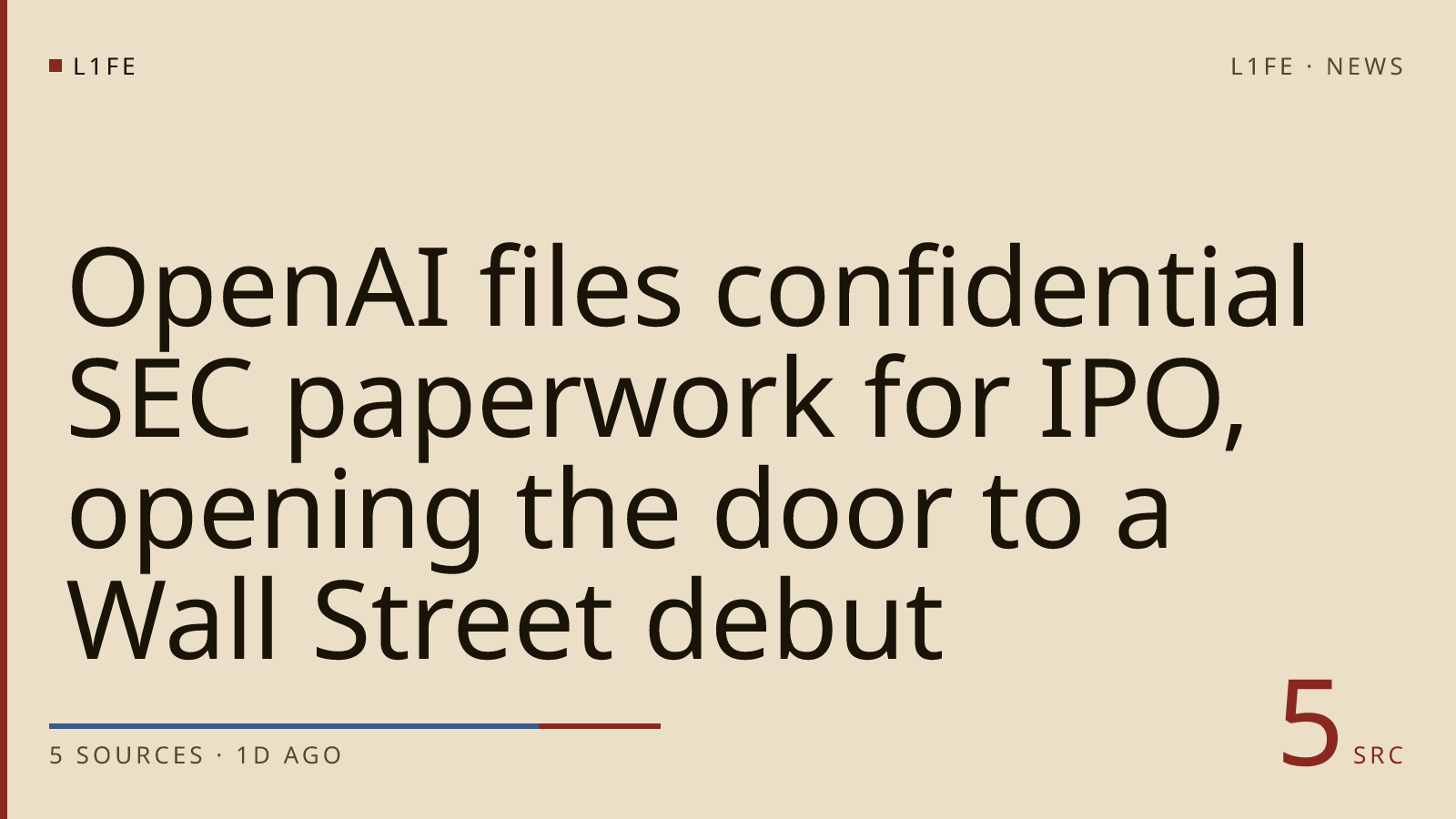 OpenAI files confidential SEC paperwork for IPO, opening the door to a Wall Street debut
