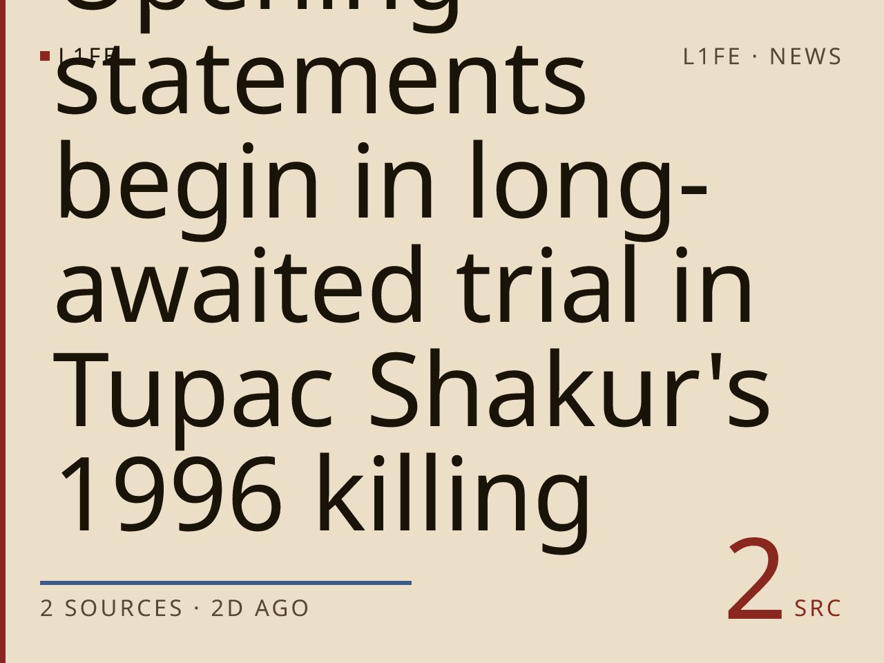 Opening statements begin in long-awaited trial in Tupac Shakur's 1996 killing