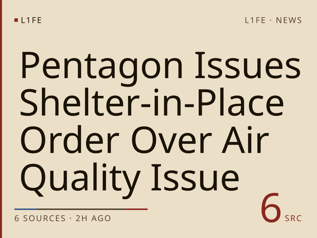 Pentagon Issues Shelter-in-Place Order Over Air Quality Issue