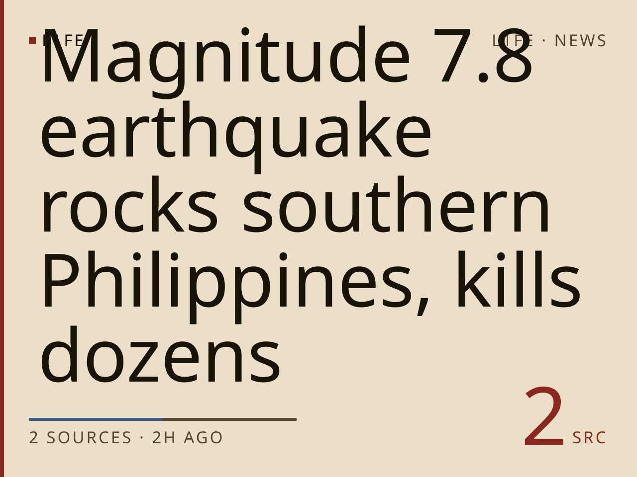 Magnitude 7.8 earthquake rocks southern Philippines, kills dozens