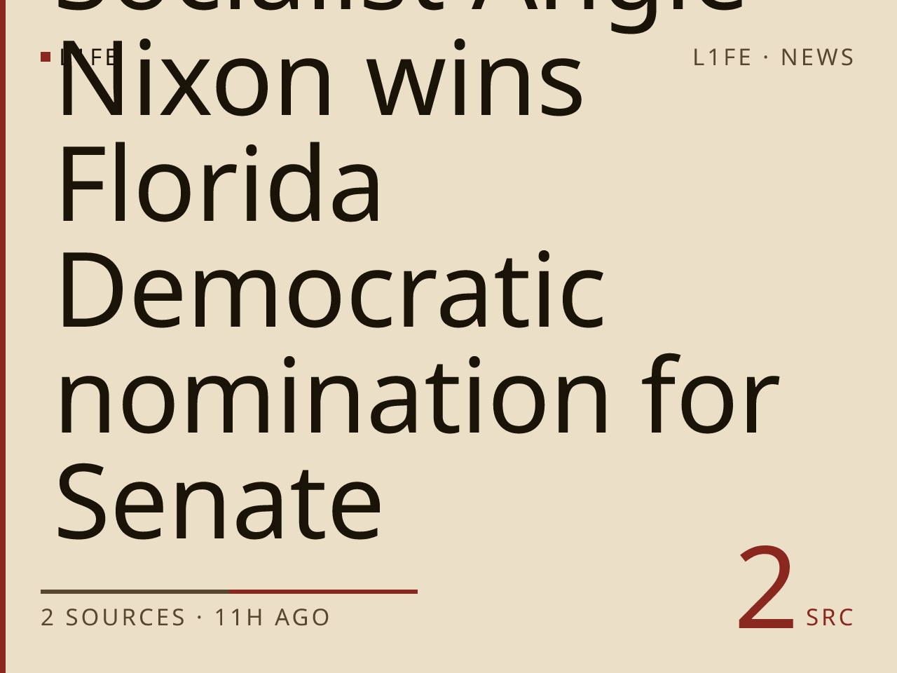 Socialist Angie Nixon wins Florida Democratic nomination for Senate