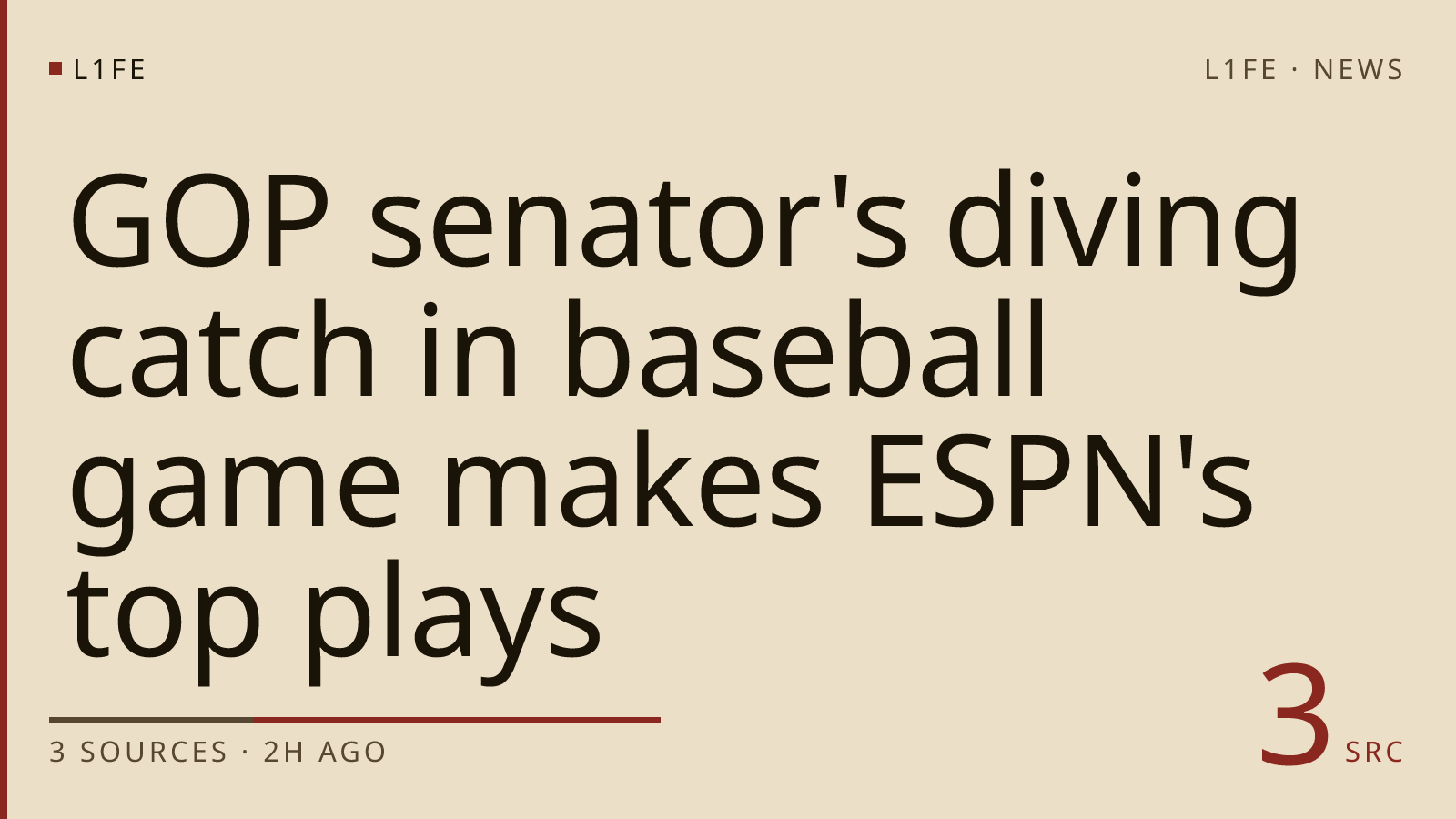 GOP senator's diving catch in baseball game makes ESPN's top plays