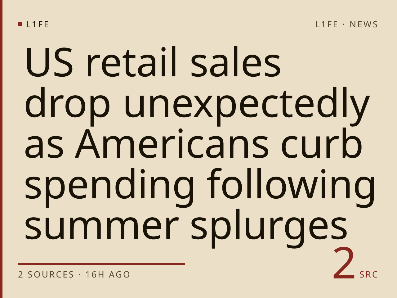 US retail sales drop unexpectedly as Americans curb spending following summer splurges