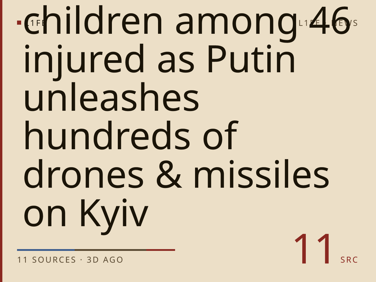 At least 11 killed & children among 46 injured as Putin unleashes hundreds of drones & missiles on Kyiv