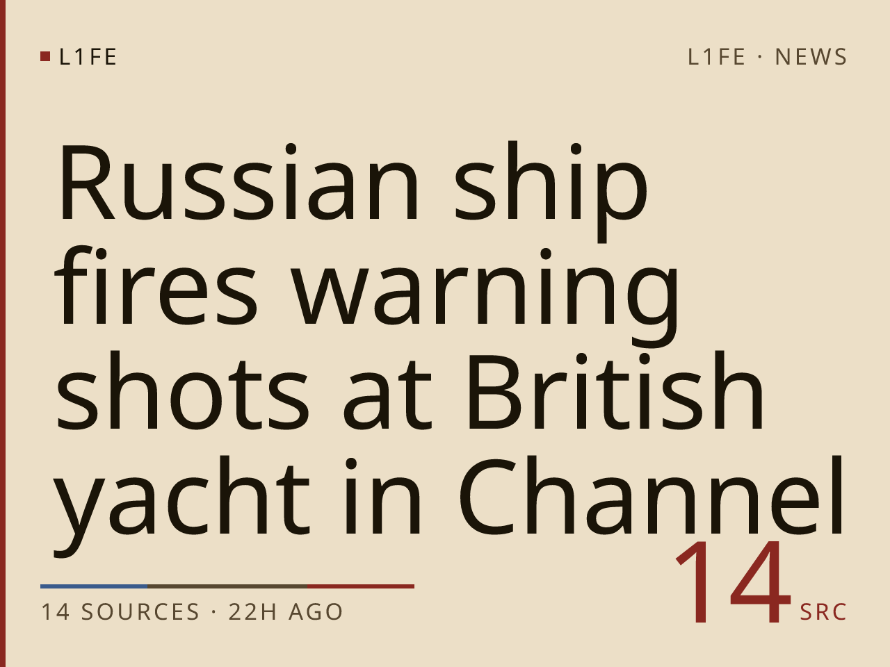 Russian ship fires warning shots at British yacht in Channel