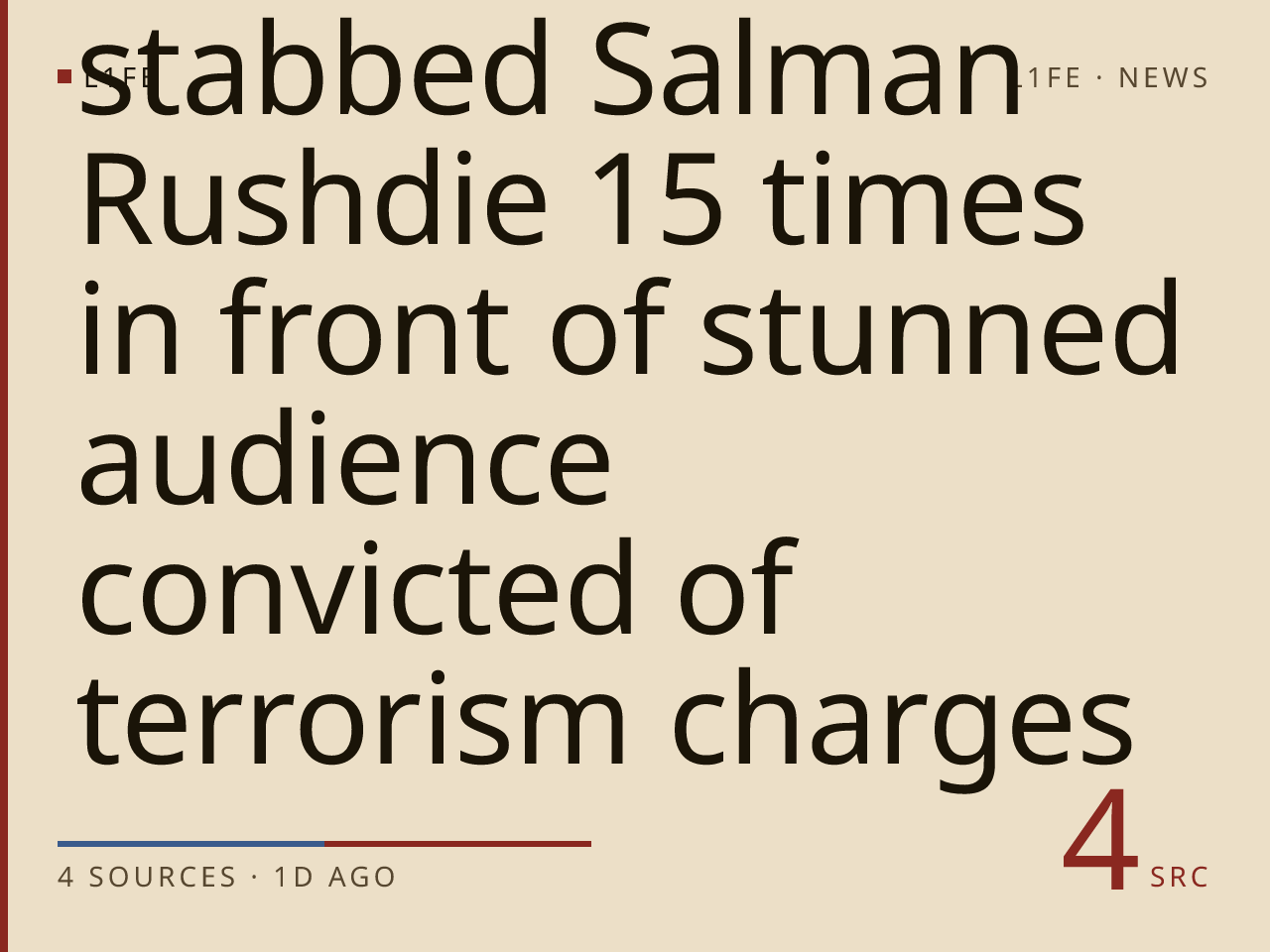 Knifeman who stabbed Salman Rushdie 15 times in front of stunned audience convicted of terrorism charges