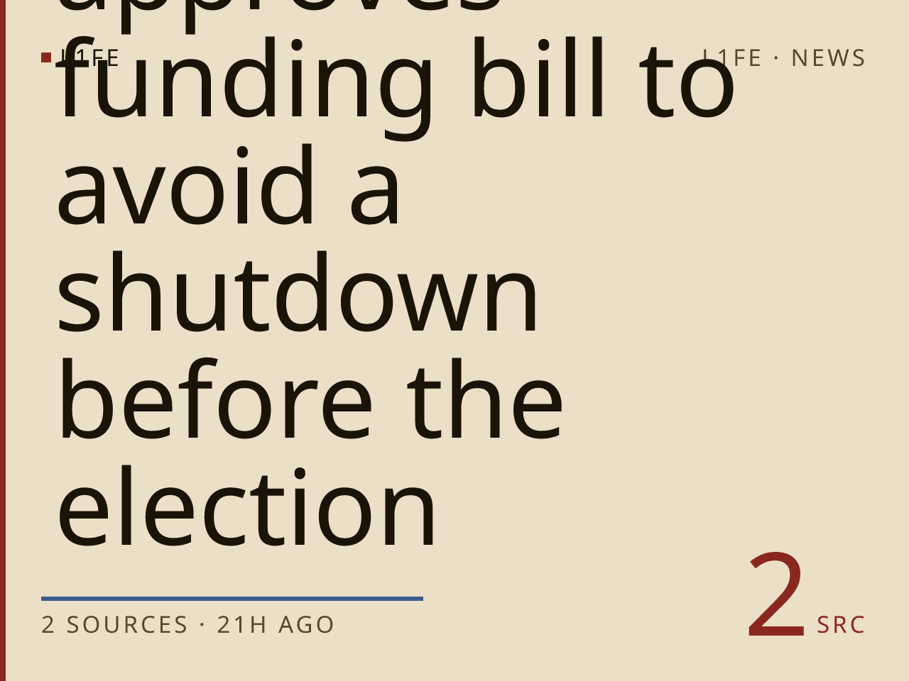 Senate approves funding bill to avoid a shutdown before the election
