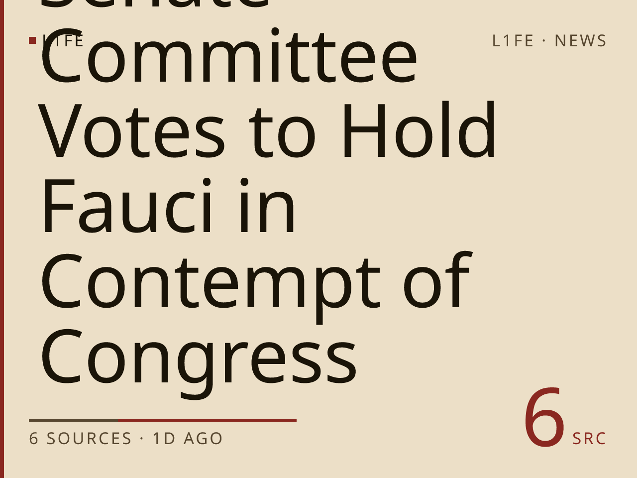 Senate Committee Votes to Hold Fauci in Contempt of Congress