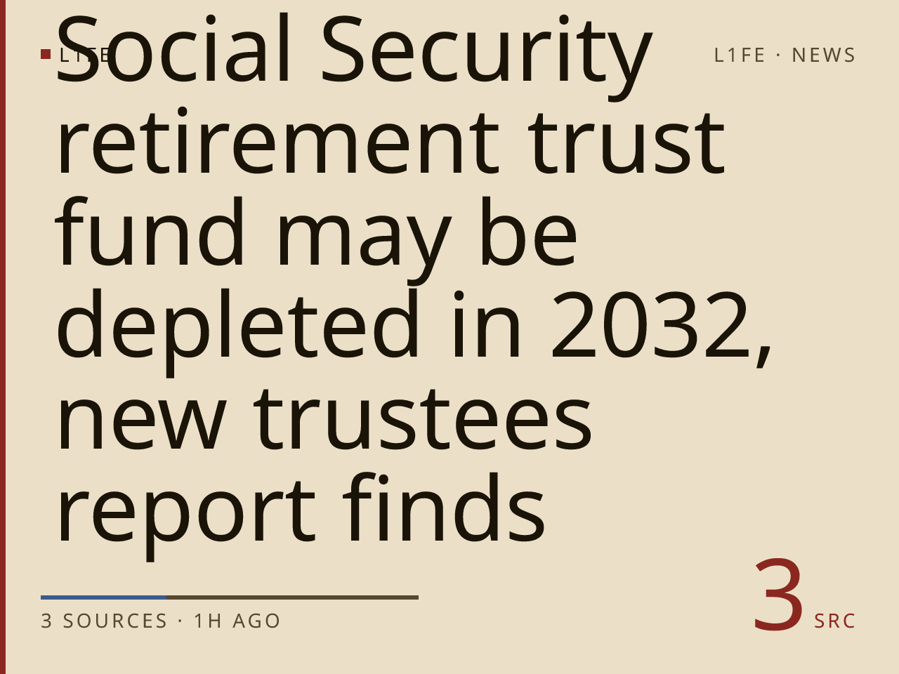 Social Security retirement trust fund may be depleted in 2032, new trustees report finds