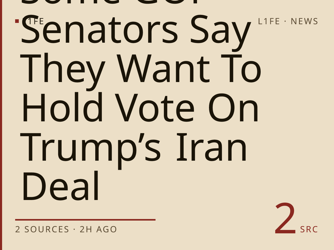 Some GOP Senators Say They Want To Hold Vote On Trump’s Iran Deal