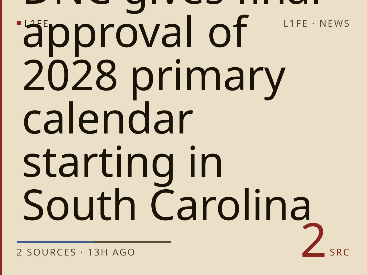 DNC gives final approval of 2028 primary calendar starting in South Carolina