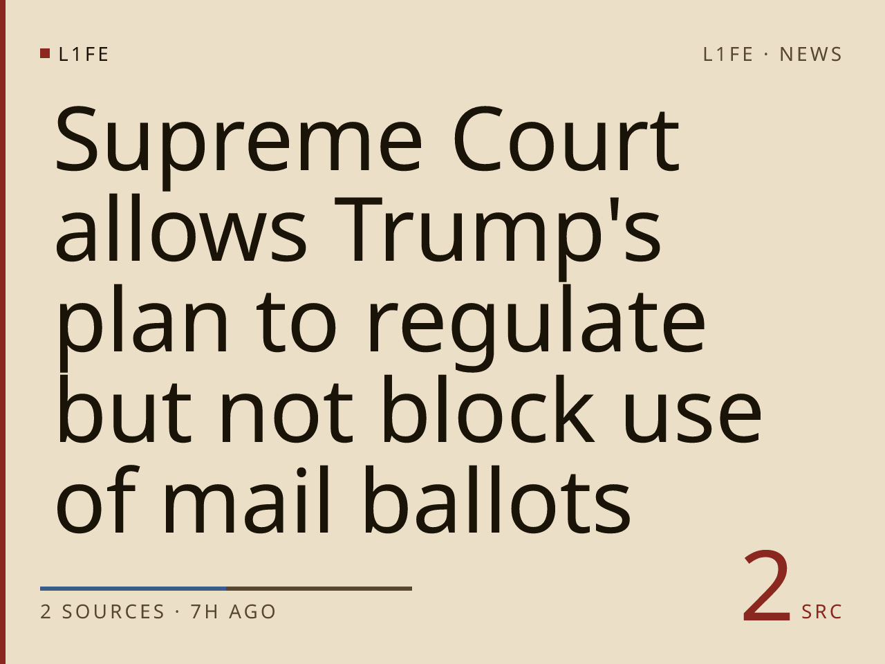 Supreme Court allows Trump's plan to regulate but not block use of mail ballots