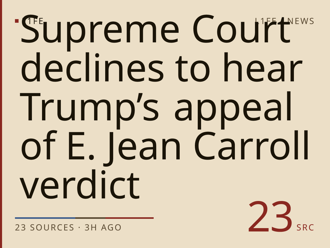 Supreme Court declines to hear Trump’s appeal of E. Jean Carroll verdict