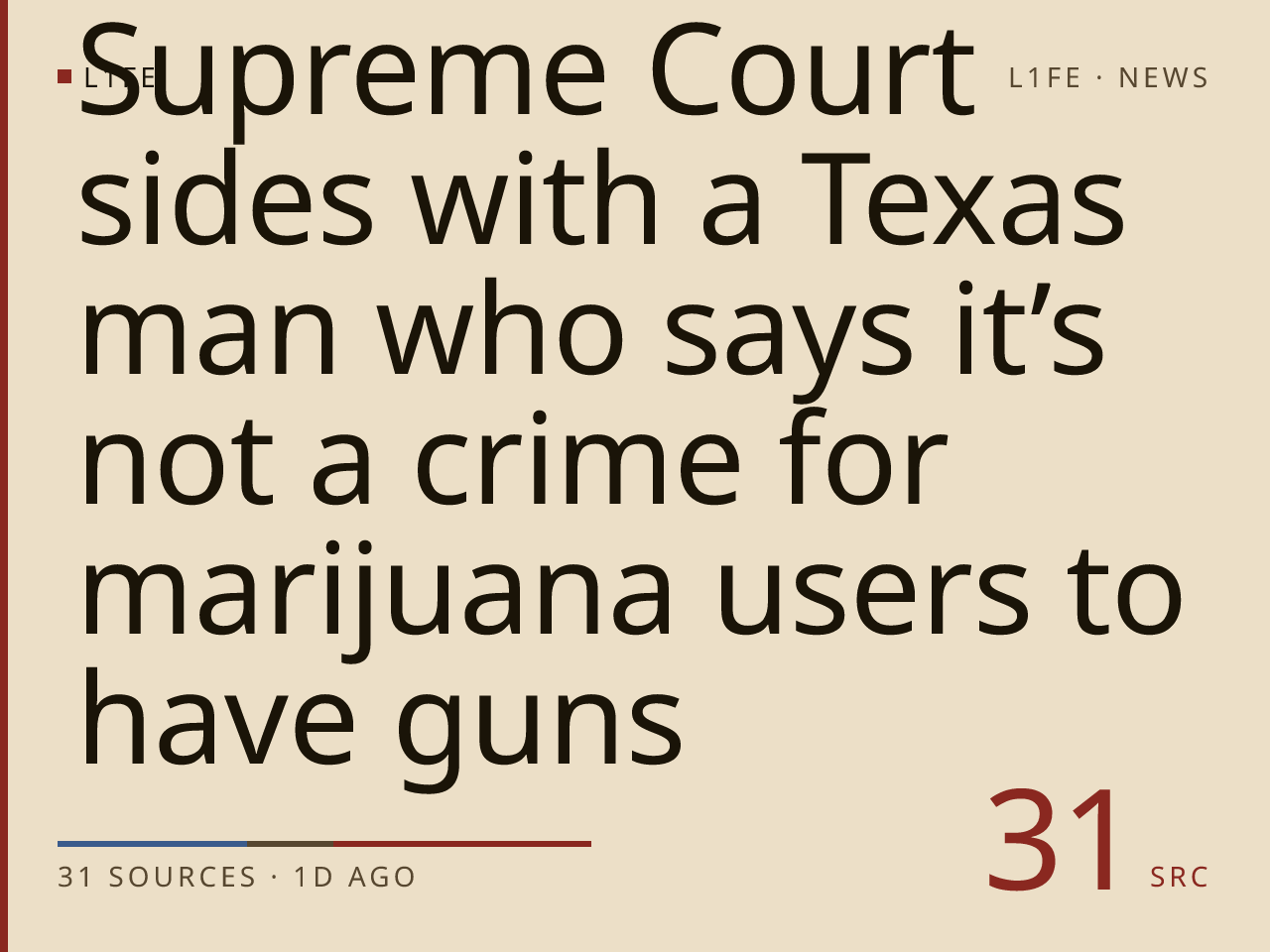 Supreme Court sides with a Texas man who says it’s not a crime for marijuana users to have guns