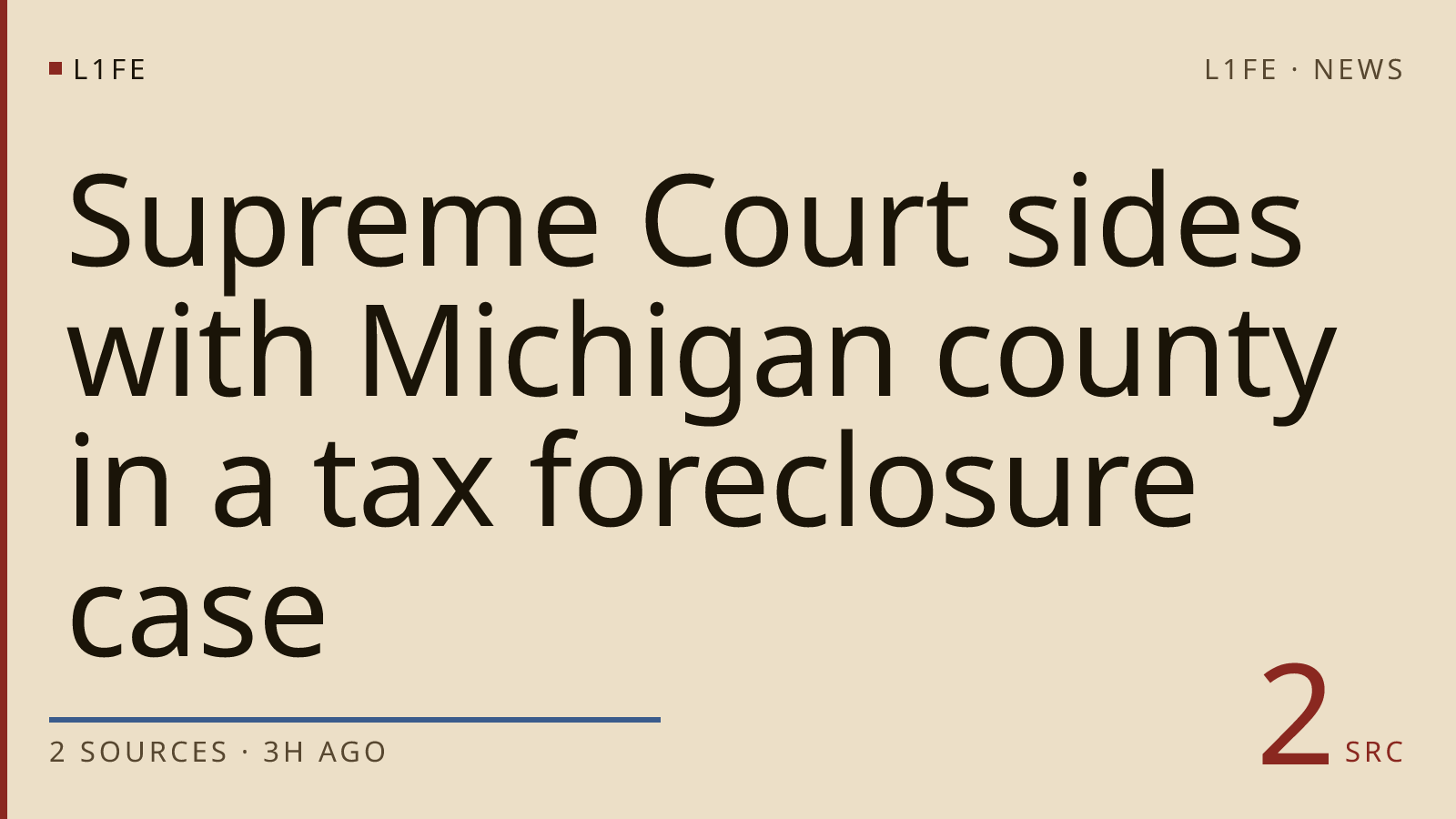 Supreme Court sides with Michigan county in a tax foreclosure case